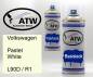 Preview: Volkswagen, Pastel White, L90D / R1: 400ml Sprühdose + 400ml Klarlack - Set, von ATW Autoteile West.